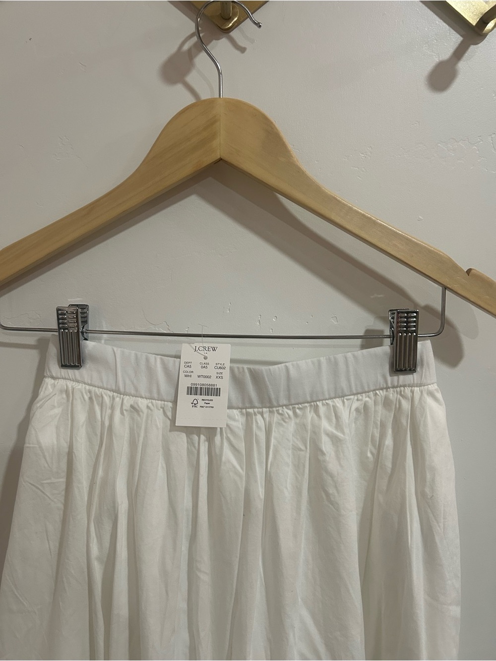 New!!! J. Crew White Gathered Midi Skirt - Picture 5 of 6